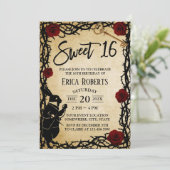 スウィート16ヴィンテージアリスinワンダーランドトーン&バラ 招待状 (スタンド正面)