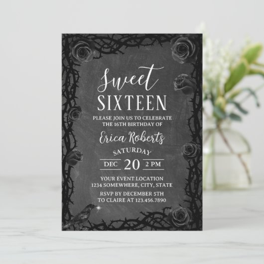 スウィート16ヴィンテージトーンフレームダークフェアユタレ 招待状 (スタンド正面)
