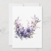 スウィート16ヴィンテージパープルフローラリース誕生日 招待状 (裏面)