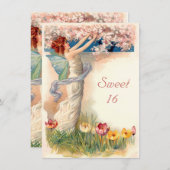 スウィート16ヴィンテージフェアリー 招待状 (正面/裏面)