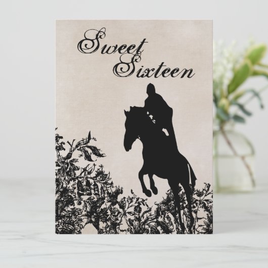 スウィート16ヴィンテージホースジャンプ誕生日招待状 招待状 (スタンド正面)