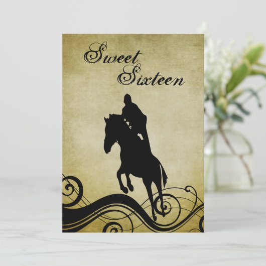 スウィート16ヴィンテージホースジャンプ誕生日招待状 招待状 (スタンド正面)
