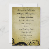 スウィート16ヴィンテージホースジャンプ誕生日招待状 招待状 (裏面)