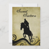 スウィート16ヴィンテージホースジャンプ誕生日招待状 招待状 (正面)