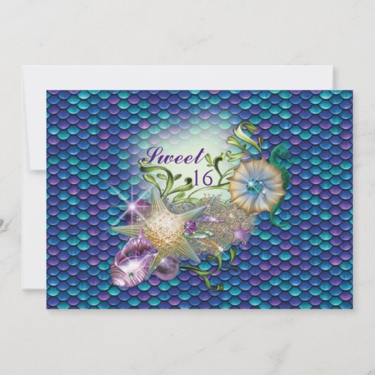 スウィート16人魚アンダーザシー誕生日招待状 招待状 (裏面)