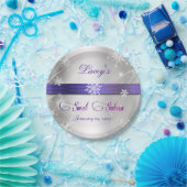 スウィート16冬ワンダーランドスノーフレークスシルバー ペーパープレート (パーティー)