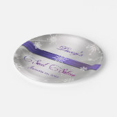 スウィート16冬ワンダーランドスノーフレークスシルバー ペーパープレート (アングル)