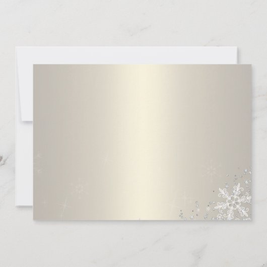 スウィート16冬ワンダーランドスパークルスノーフレーク 招待状 (裏面)