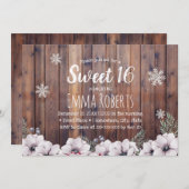 スウィート16冬素朴フローラ雪 招待状 (正面/裏面)