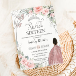 スウィート16十六誕生日赤面フローラブラウンガール 招待状