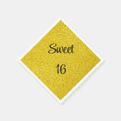 スウィート16十六金ゴールドグリッター誕生日パーティー スタンダードカクテルナプキン (角)