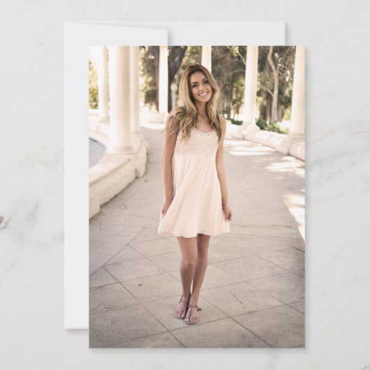 スウィート16招待状カスタム写真テンプレートデザイン 招待状 (裏面)