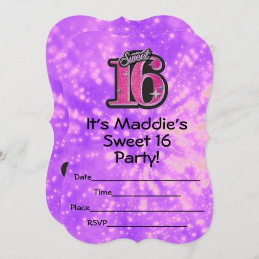 スウィート16招待状 招待状 (正面/裏面)