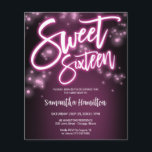 スウィート16日ホットピンクネオングローブッジ招待状<br><div class="desc">私祝たちの甘い16デザインとのスタイルであなたの特別な日！私たちのネオンインスパイアデザインは必ずピンクと黒の色合いの声明を作る。16歳になったことを皆に知らせる完璧な方法だ！</div>