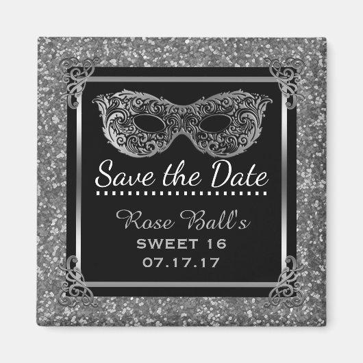 スウィート16日付を保存16誕生日グラムシルバー マグネット (正面)