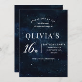 スウィート16星空の夜誕生日ザスターズ 招待状 (正面/裏面)
