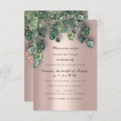 スウィート16歳の誕生日パーティー ブライダルシャワー ローズ ミント 招待状 (正面/裏面)