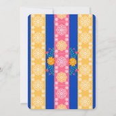 スウィート16王室のブルーフィエスタフラワーズ16誕生日 招待状 (裏面)