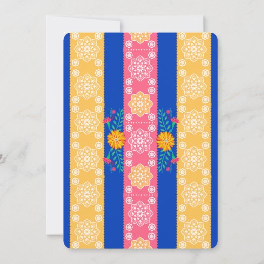 スウィート16王室のブルーフィエスタフラワーズ16誕生日 招待状 (裏面)