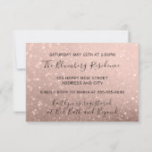 スウィート16番目のパーティーバラ金ゴールドグリッター海ブライダル 招待状 (裏面)