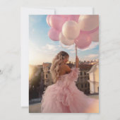 スウィート16番目の誕生日バラ金ゴールドプリンセス誕生日 招待状 (裏面)