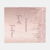 スウィート16番目の1610代の女の子16バラ金ゴールドグリッター フリースブランケット (正面(横))