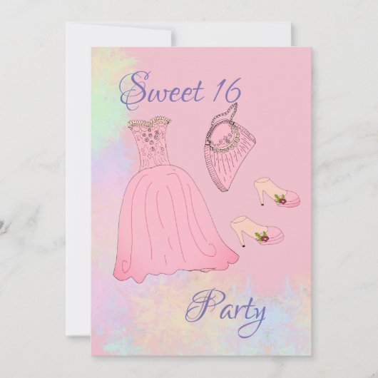 スウィート16祝のパーティー 招待状 (正面)
