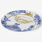 スウィート16紙プレートバタフライ王室のブルードレス ペーパープレート (アングル)