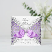 スウィート16紫ホワイトダイヤモンドパーティー 招待状 (スタンド正面)