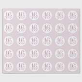 スウィート16誕生日オーキッドパープルパーソナライズされた ラッピングペーパー (フラット)