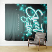 スウィート16誕生日カラフルネオングローダークバックグラウンド タペストリー (インサイチュ(横))