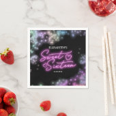 スウィート16誕生日カラフルネオングローダークパーティー スタンダードカクテルナプキン (インサイチュ)