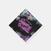 スウィート16誕生日カラフルネオングローダークパーティー スタンダードカクテルナプキン (角)