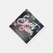 スウィート16誕生日カラフルネオングローダークパーティー スタンダードカクテルナプキン (角)