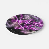 スウィート16誕生日カラフルネオングローダークパーティー ペーパープレート (アングル)