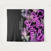 スウィート16誕生日カラフルネオングローバックドロップ タペストリー (正面(横))