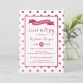 スウィート16誕生日ガーリーピンクグリッターポルクドット 招待状 (スタンド正面)