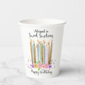 スウィート16誕生日キャンドル 紙コップ (正面)