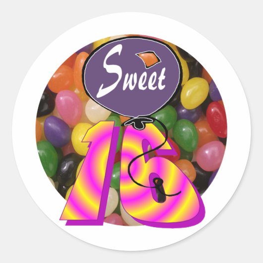 スウィート16誕生日ギア ラウンドシール (正面)