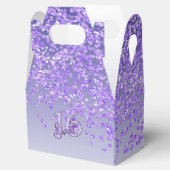 スウィート16誕生日グラムパープルグリッター フェイバーボックス (オープン)