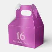 スウィート16誕生日グラムピンクグリッター フェイバーボックス (裏面サイド)