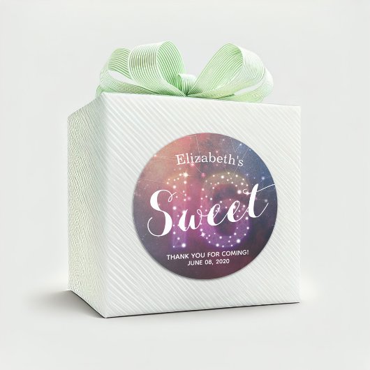 スウィート16誕生日サンキュースターコンステレーション ラウンドシール