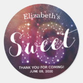 スウィート16誕生日サンキュースターコンステレーション ラウンドシール (正面)