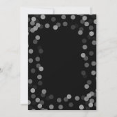 スウィート16誕生日シルバーグラムグリッターブラック 招待状 (裏面)