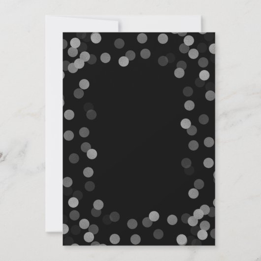 スウィート16誕生日シルバーグラムグリッターブラック 招待状 (裏面)