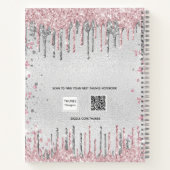 スウィート16誕生日シルバーピンクグリッターゲストブック ノートブック (裏面)