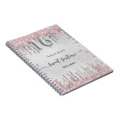 スウィート16誕生日シルバーピンクグリッターゲストブック ノートブック (右側)