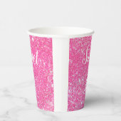 スウィート16誕生日スパークルホットピンクグリッター 紙コップ (右)