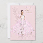 スウィート16誕生日ダンス招待状ガール 招待状 (正面)
