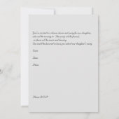 スウィート16誕生日ダンス招待状ガール 招待状 (裏面)